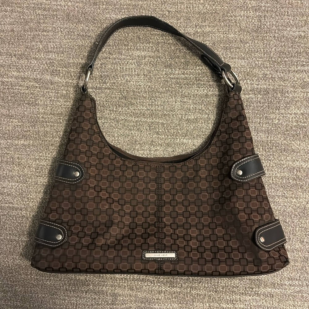 Nine West Brown & Black Geometric Shapes Purse